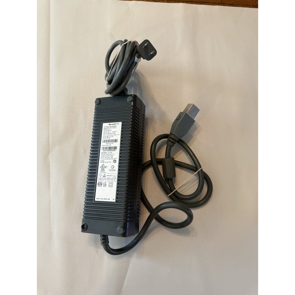 Microsoft Xbox 360 Power Supply Brick and Component HD AV Cable OEM Tested (R4)